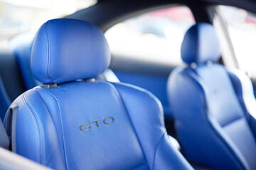two blue interior car seats